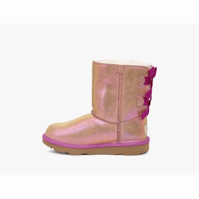 Botas UGG Bailey Bow II Shimmer Criança Marrom/Fucsia | PT-LNBVH